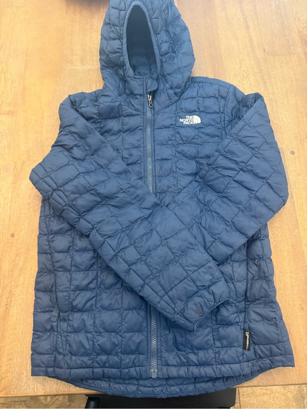 The North Face Kids Navy Hooded Quilted Puffer Jacket